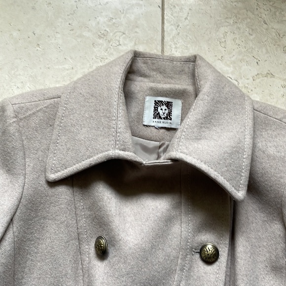 Unworn Brown/Gray Tan Anne Klein Wool Car Coat Approx Size Medium M - Picture 7 of 11